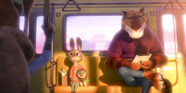 Zootopia rabbits and tiger on a bus also racism